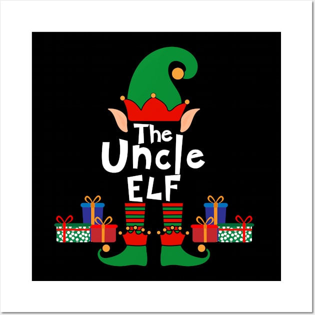 Funny Family Matching Christmas Uncle Elf Wall Art by Mind Your Tee